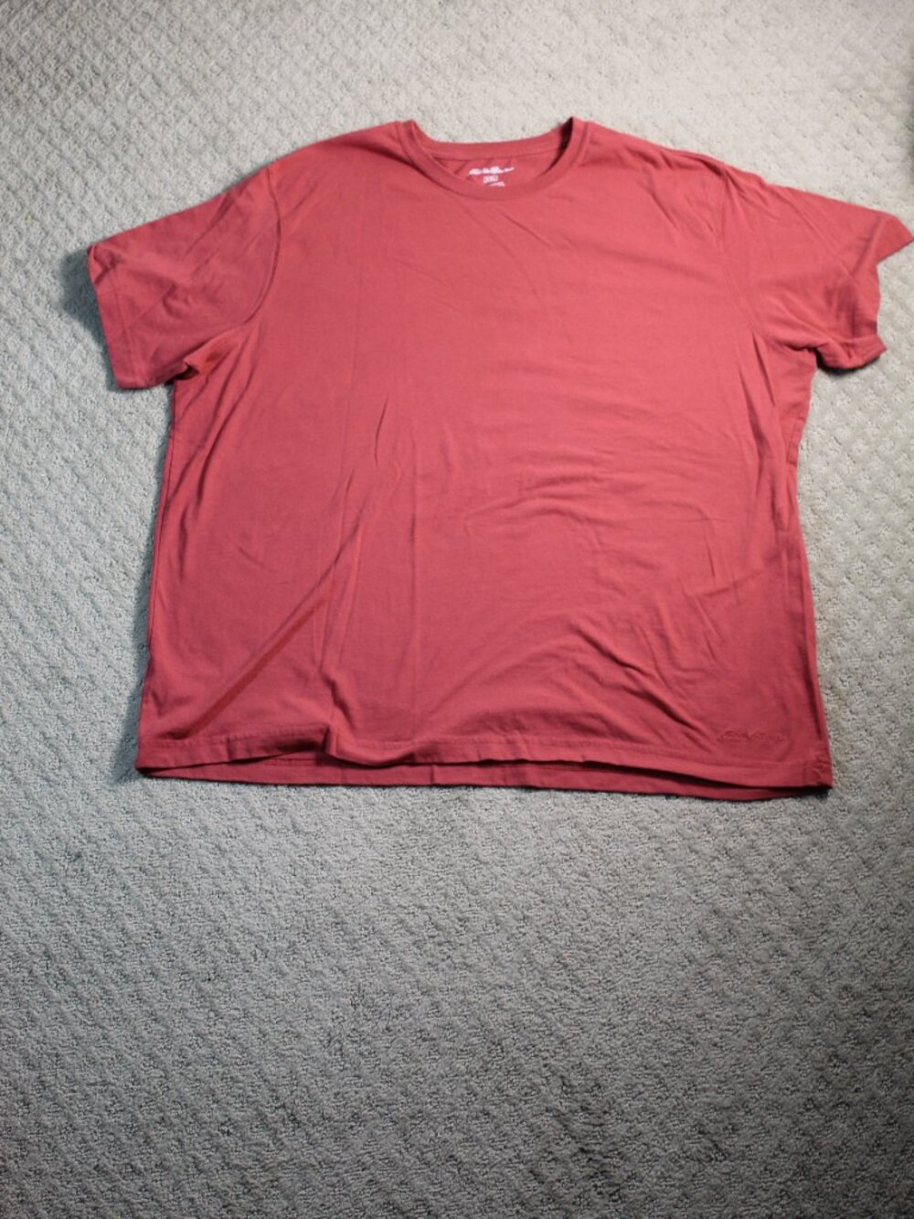 Set of 2 Eddie Bauer Size XXL Salmon Colored Cotton Blend SS Crew Neck T-Shirts - Picture 2 of 8